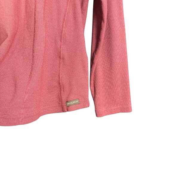Woolrich Pink Quarter Zip Long Sleeve Top Outdoor Hiking Layer Medium - Picture 2 of 7